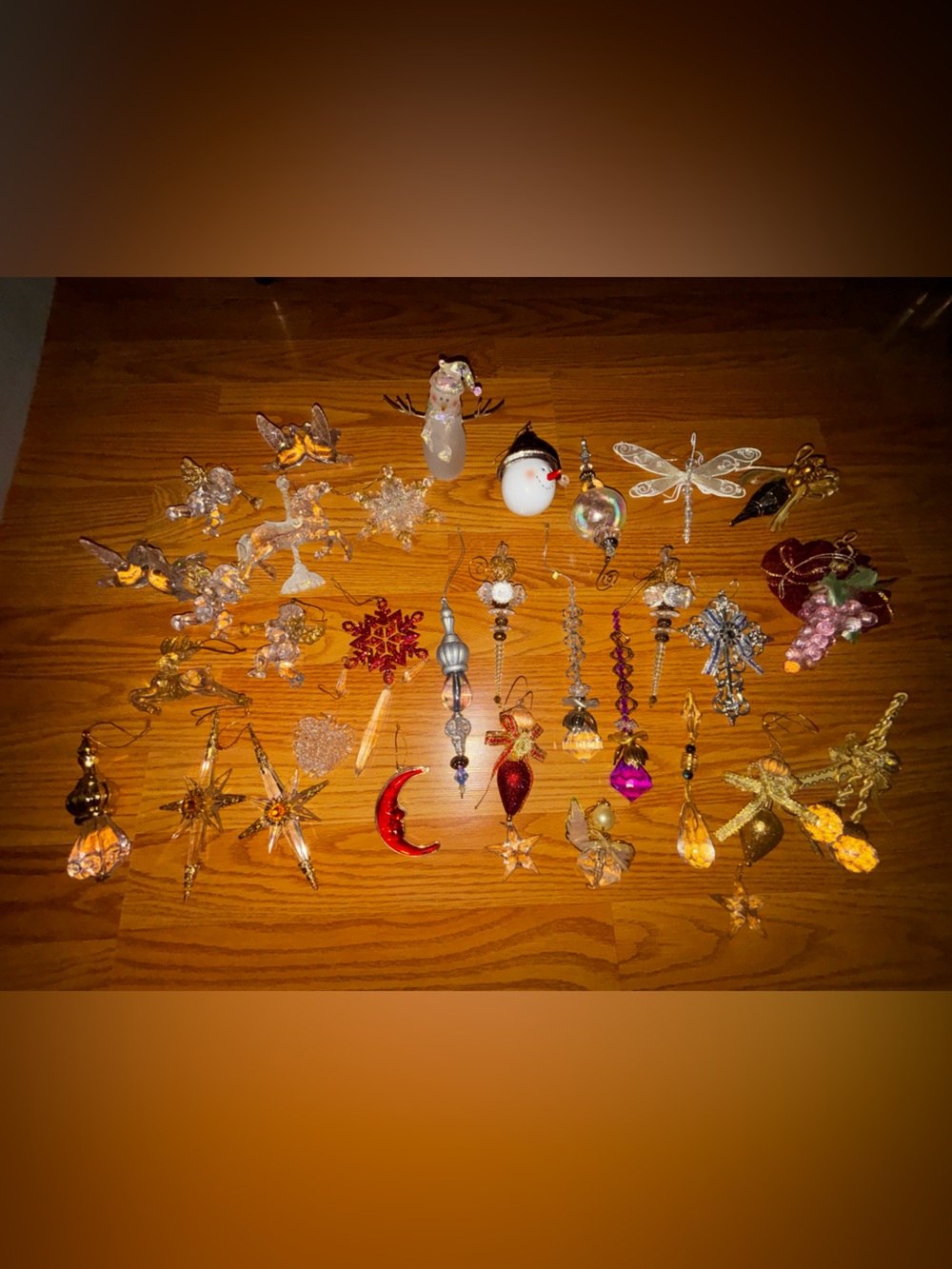 Bundle of 31 vintage Assorted Glass and Resin Christmas Ornaments